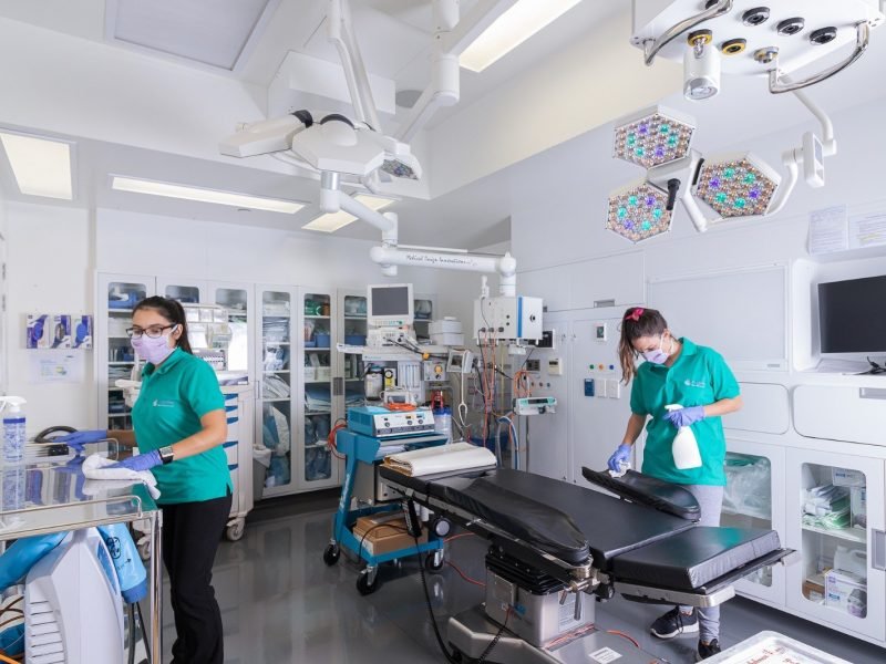 medical and clinec cleaning in patient room