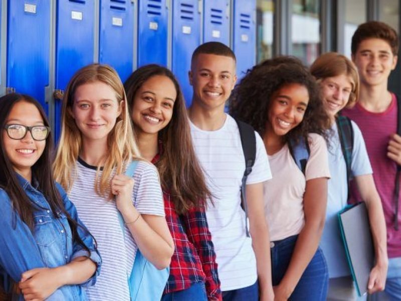 students standing in school ready for cleaning students standing in school ready for cleaning